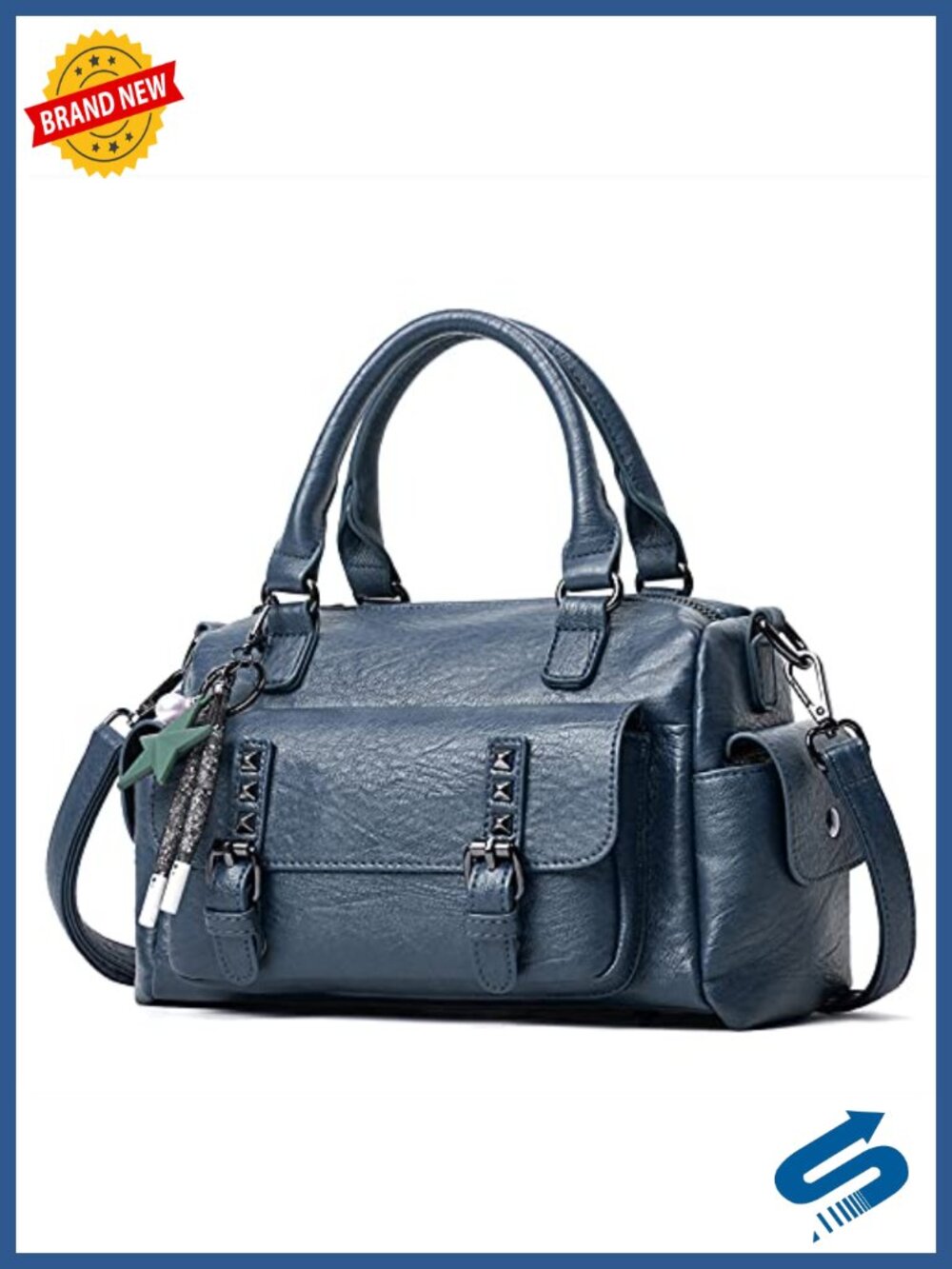 PU Leather Satchel Handbag Crossbody Shoulder Bag Boston Bag Top Handle